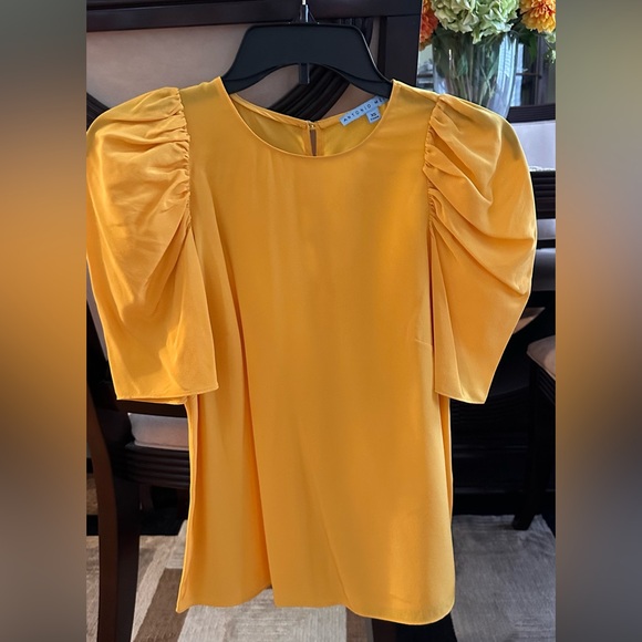 ANTONIO MELANI Tops - ANTONIO MELANI Golden Puff Sleeve Blouse New!!!